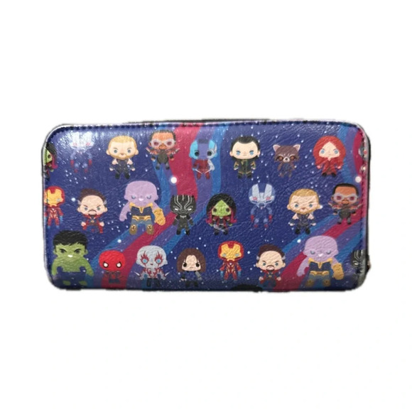 Loungefly Marvel Avengers Infinity War Chibi Print Zip-Around Wallet - Picture 2 of 10
